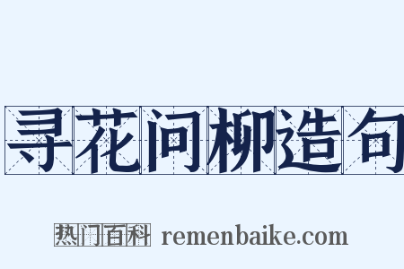 寻花问柳造句是什么意思的图片